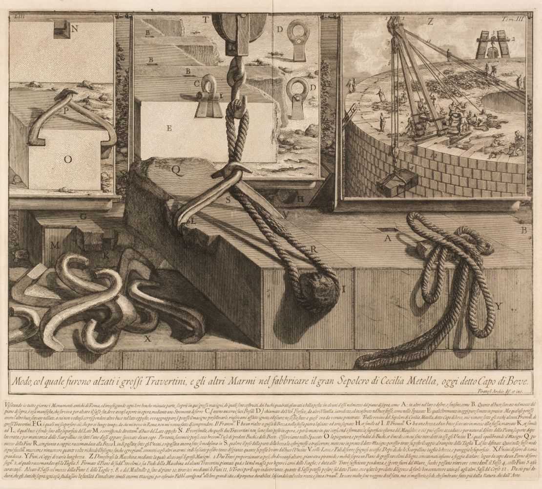 Lot 77 - Piranesi (Giovanni Battista, 1720-1778). Iscrizione, e Frammenti delle Camere sepolcrali..., 1756