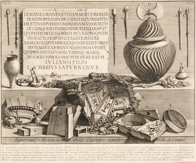 Lot 77 - Piranesi (Giovanni Battista, 1720-1778). Iscrizione, e Frammenti delle Camere sepolcrali..., 1756