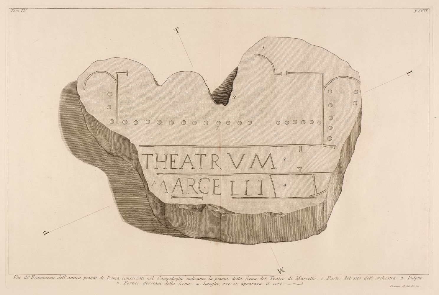 Lot 85 - Piranesi (Giovanni Battista, 1720-1778). Uno de’Frammenti dell’antica pianta di Roma..., 1756