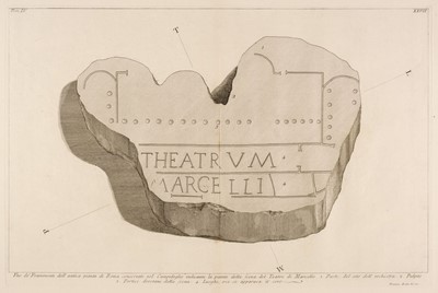Lot 85 - Piranesi (Giovanni Battista, 1720-1778). Uno de’Frammenti dell’antica pianta di Roma..., 1756
