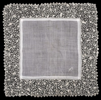 Lot 749 - Lace Handkerchiefs. A collection, including Point de Neige and Brabant, 19th century