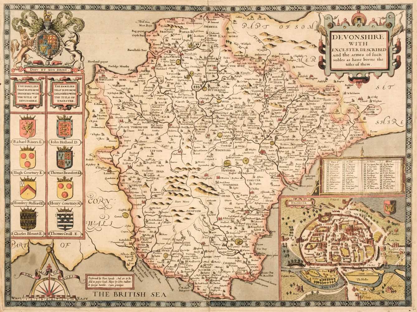 Lot 42 - Devon. Speed (John), Devonshire with Excester Described..., 1st edition, 1611