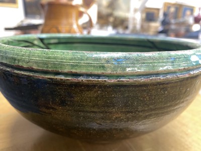Lot 527 - Finch (Ray, 1914-2012) for Winchcombe Pottery. A green pottery bowl