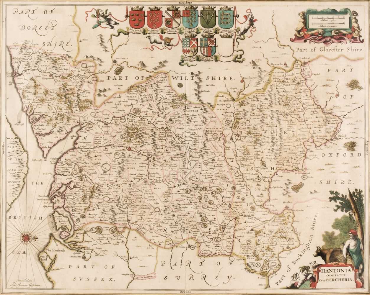 Lot 60 - Hampshire & Berkshire. Jansson (Jan), Hantoniae comitatus cum Bercheria, Amsterdam, circa 1648
