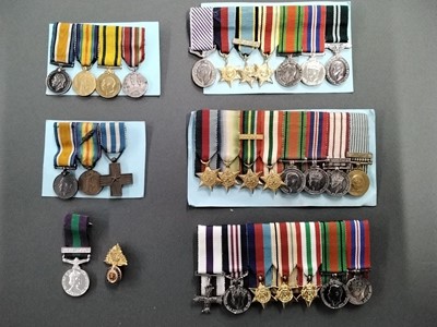 Lot 54 - Miniatures. Five groups of unattributed miniature dress medals