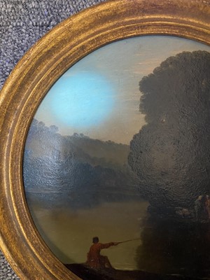 Lot 7 - Tassi (Agnostini Buonamici 1578-1644). Landscape with figures by a river, late 17th century