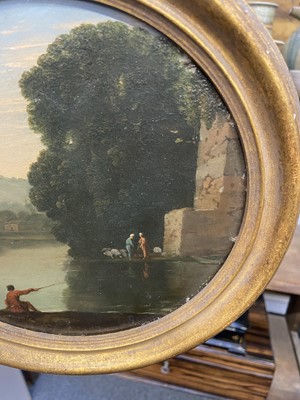 Lot 7 - Tassi (Agnostini Buonamici 1578-1644). Landscape with figures by a river, late 17th century