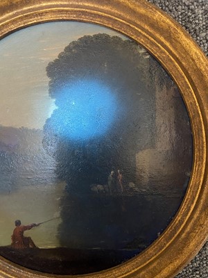 Lot 7 - Tassi (Agnostini Buonamici 1578-1644). Landscape with figures by a river, late 17th century