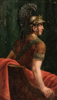Lot 14 - Circle of Gavin Hamilton (1723-1798). Seated Roman Soldier, circa 1770