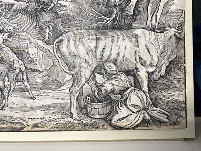 Lot 46 - Boldrini (Nicolo, active 1540-1566). Landscape with a milkmaid..., after Titian, circa 1535-40