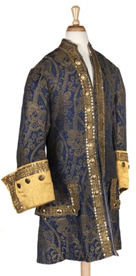 Lot 778 - Theatre Costume. A brocade frock coat and matching breeches, late 19th/early 20th century, & others