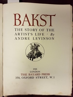 Lot 24 - Levinson (Andre). Bakst. The Story of the Artist's Life, London: The Bayard Press, 1923