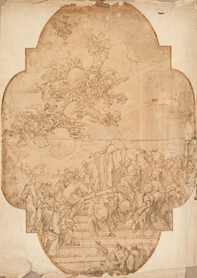 Lot 31 - Studio of Francesco Solimena (Canale, 1657 - 1747 Naples). Glorification of a Saint