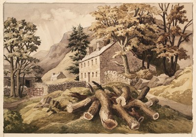 Lot 355 - Mackley (George, 1900-1983). Hillside Farm, 1977, watercolour