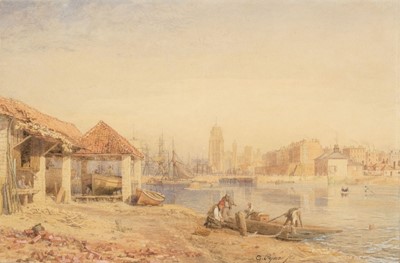 Lot 116 - Pyne (George, 1800-1884). Floating Harbour, Bristol looking towards St Mary Redcliffe, 1866