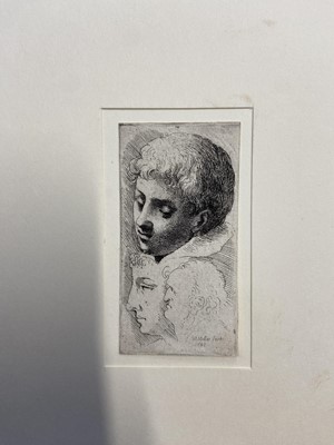 Lot 64 - Hollar (Wenceslaus, 1607-1677). Three Heads, 1645, etching on laid paper