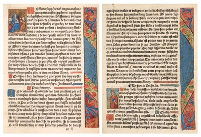 Lot 297 - Illuminated Leaves. Two Illuminated Leaves from Book of Hours, circa 1500
