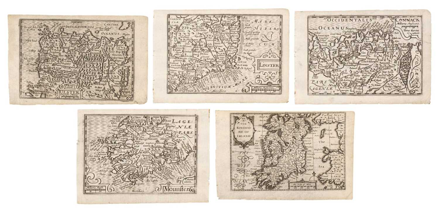 Lot 101 - Ireland. Van den Keere (Pieter), The set of five maps of Ireland, circa 1627