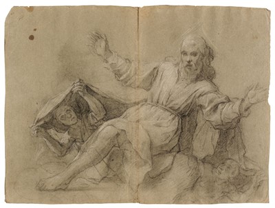 Lot 21 - Circle of Guido Reni (1575-1642). Head of a Youth, and Study of a female hand
