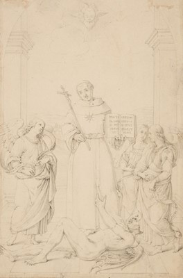 Lot 44 - Fuhrich (Joseph, 1800-1876). Saint Nicholas of Tolentino, pencil, and another similar