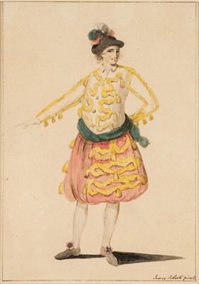Lot 205 - Roberts (James, circa 1740-1809). Actor in Costume, watercolour