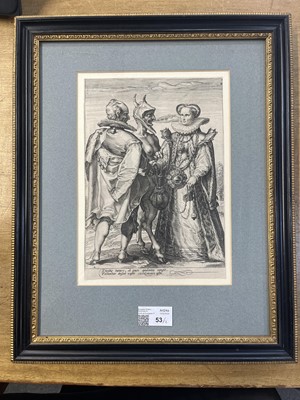 Lot 53 - Saenredam (Jan, 1565-1607). Marriage for Wealth officiated by the Devil..., 1595...