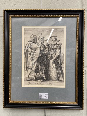 Lot 53 - Saenredam (Jan, 1565-1607). Marriage for Wealth officiated by the Devil..., 1595...