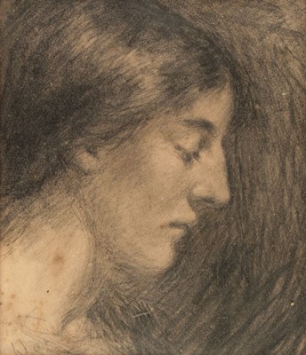 Lot 323 - Austrian School. Head of a Young Woman, 1909