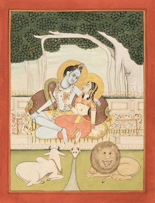 Lot 250 - Rajasthan School. Radha Krishna, circa 1820