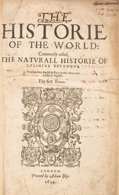 Lot 245 - Pliny the Elder. The Historie of the World, 2 vols in 1, 2nd ed, 1634