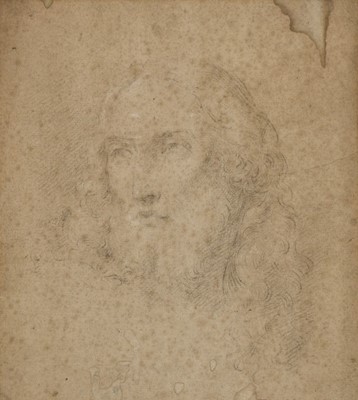 Lot 33 - Creti (Donato, 1671-1749). Head of an Apostle, black chalk on pale brown laid paper