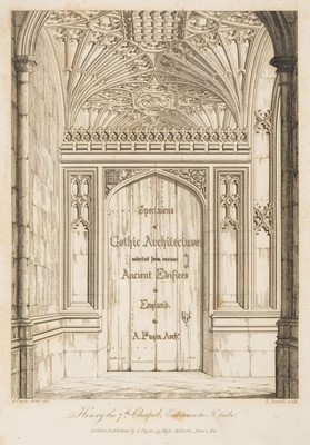 Lot 337 - Pugin (Augustus Charles).Specimens of Gothic Architecture, 2 volumes in 1, 1821