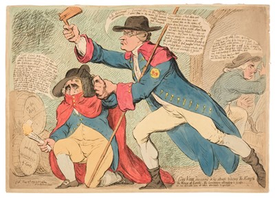 Lot 215 - Gillray (James). Guy Vaux discovered in his attempt to destroy the King..., H. Humphrey, 1791