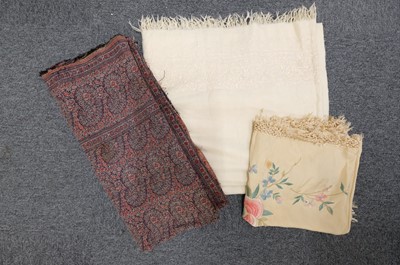 Lot 476 - Shawl. An embroidered Kashmir shawl, early-mid 19th century