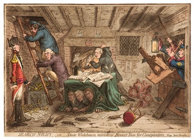 Lot 221 - Gillray (James). Search-Night; - or - State Watchman..., London: H. Humphreys, March 20th, 1798