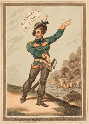 Lot 220 - Gillray (James). Portrait of an Irish Chief; drawn from Life at Wexford, July 10th, 1798