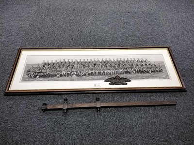 Lot 379 - Royal Air Force. A WWI period biplane riggers measuring stick and other items