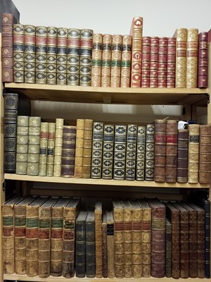 Lot 413 - Bindings. 19th & early 20th century leather bound literature, approximately 60 volumes