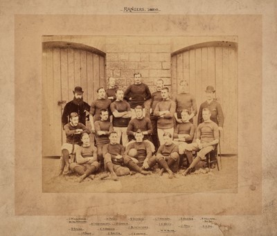 Lot 396 - Rugby. Swindon Rangers RFC, team photograph, 1882-3