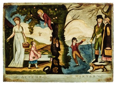 Lot 149 - Glass Painting. Autumn & Winter, London: P. Gally September 23rd 1805