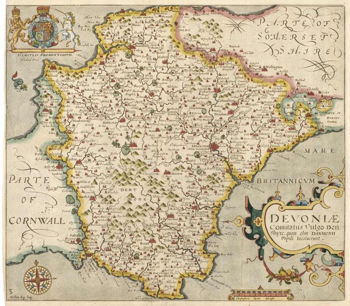 Lot 129 - Devon. Saxton (Christopher & Kip Wlliam). Devoniae Comitatus..., circa 1637