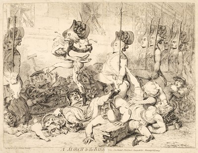 Lot 207 - Gillray (James). A March to the Bank, S. W. Fores, Augt 22nd 1787