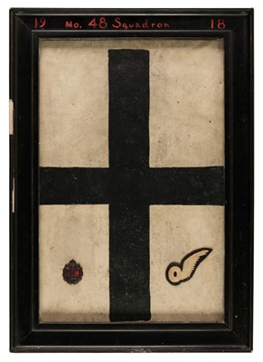 Lot 394 - WWI German Aircraft Canvas. A section of canvas cut from a WWI German aircraft