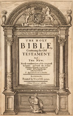 Lot 254 - Bible [English]. The Holy Bible, containing the Old Testament and the New..., 1660
