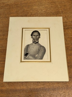 Lot 141 - French School. Portrait of a young black miltary cadet, circa 1810, fine pencil study