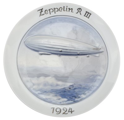 Lot 522 - Graf Zeppelin. Art deco commemorative porcelain wall plate by Rosenthal