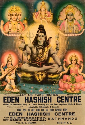 Lot 137 - Eden Hashish Centre. A pair of advertising posters, Nepal, circa 1973