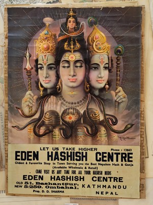 Lot 137 - Eden Hashish Centre. A pair of advertising posters, Nepal, circa 1973
