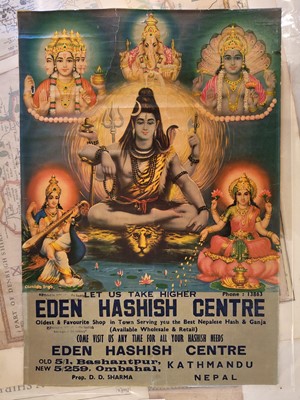 Lot 137 - Eden Hashish Centre. A pair of advertising posters, Nepal, circa 1973