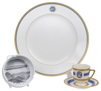 Lot 519 - Graf Zeppelin. A porcelain coffee cup and saucer used aboard a Graf Zeppelin circa 1928